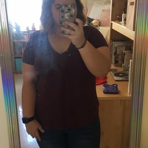 Maroon Short Sleeve Shirt